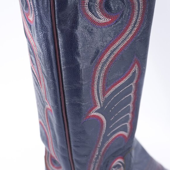 Cowgirl Boots Vintage Purple Western Tall 1970s Decorated Cowboy Boots Leather - Picture 8 of 12